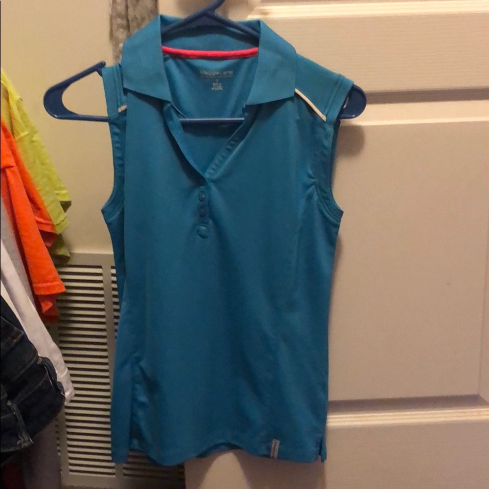 Blue golf shirt